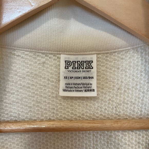 Cream Sherpa Quarter-Zip Pullover Pink Brand - Picture 7 of 13